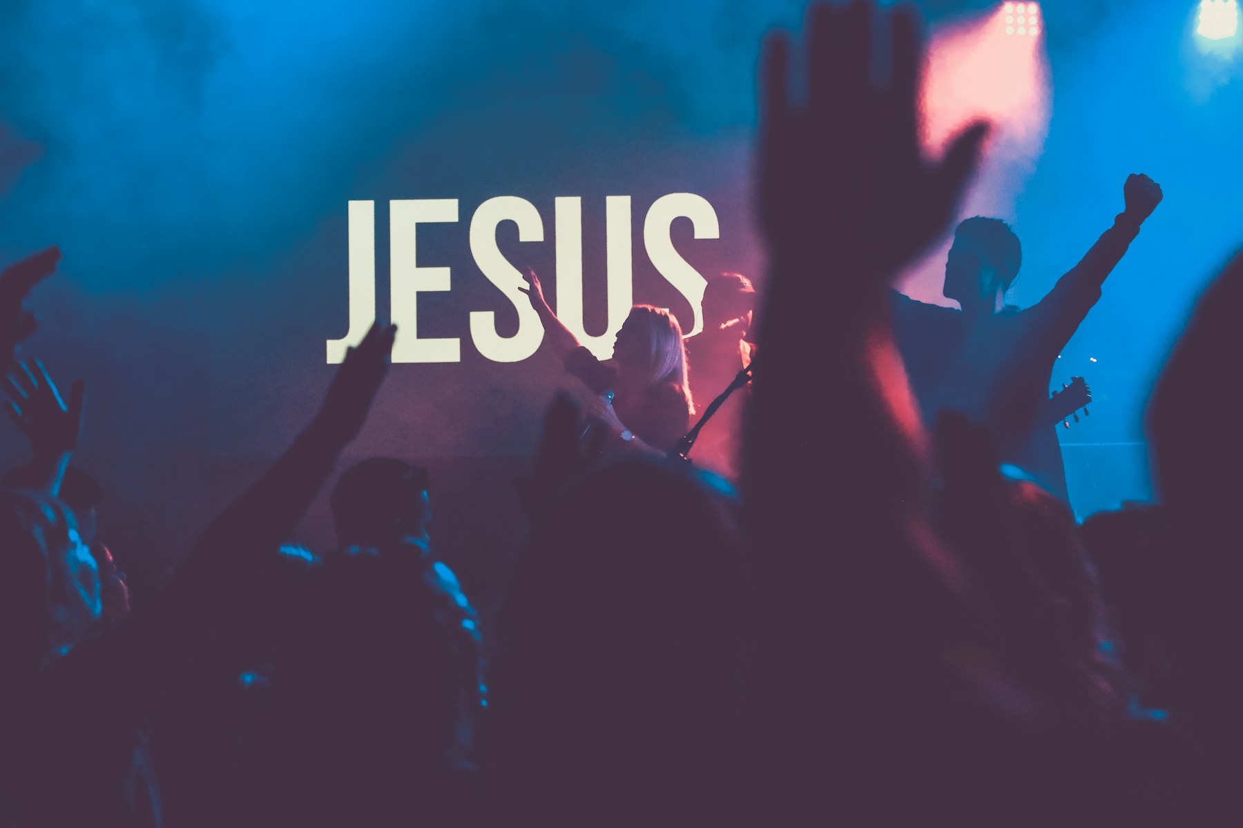 Congregation during a live worship service